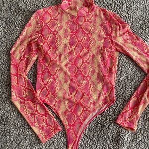 Neon Snakeskin Mesh Bodysuit